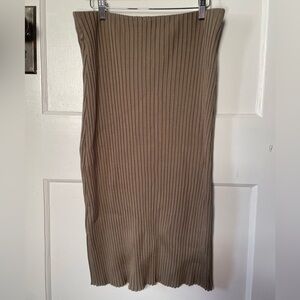 Oak and Fort Ribbed Midi Pencil Skirt-Large